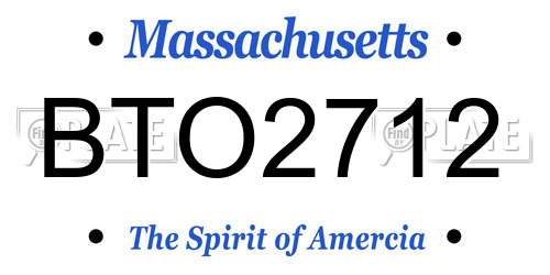 BTO2712 Massachusetts License Plate