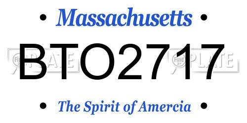 BTO2717 Massachusetts License Plate