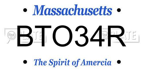 BTO34R Massachusetts License Plate