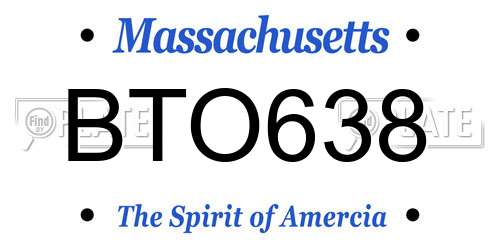 BTO638 Massachusetts License Plate