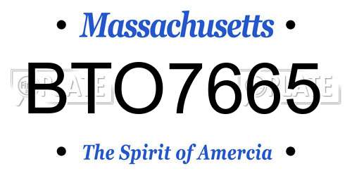 BTO7665 Massachusetts License Plate
