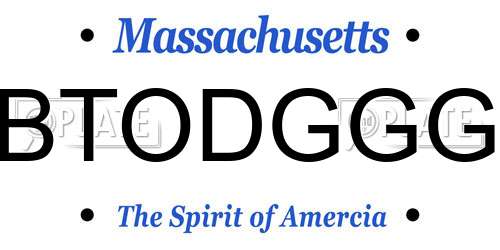 BTODGGG Massachusetts License Plate