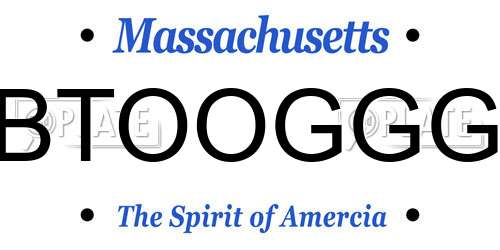 BTOOGGG Massachusetts License Plate