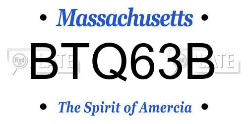 BTQ63B Massachusetts License Plate