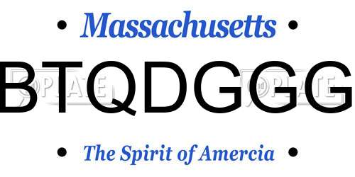 BTQDGGG Massachusetts License Plate