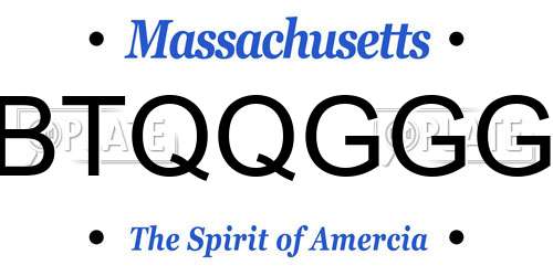 BTQQGGG Massachusetts License Plate