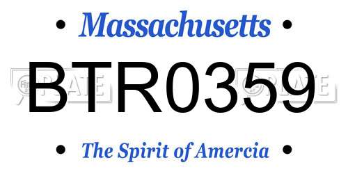 BTR0359 Massachusetts License Plate