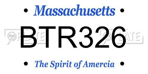BTR326 Massachusetts License Plate