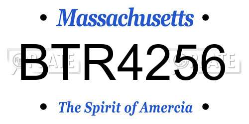 BTR4256 Massachusetts License Plate