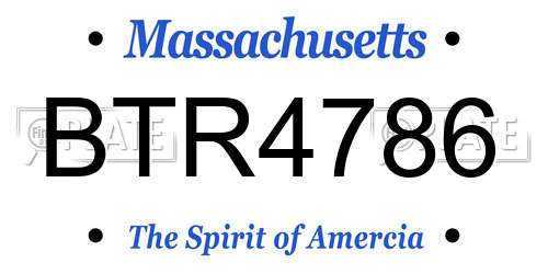 BTR4786 Massachusetts License Plate