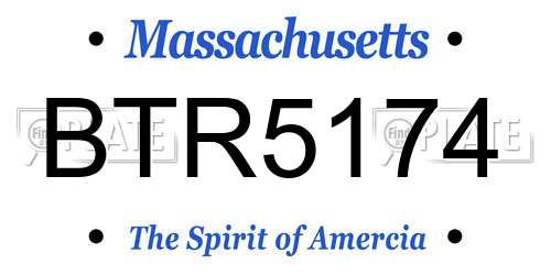 BTR5174 Massachusetts License Plate