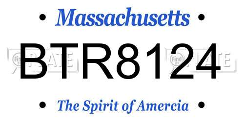 BTR8124 Massachusetts License Plate