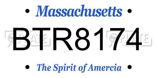 BTR8174 Massachusetts License Plate