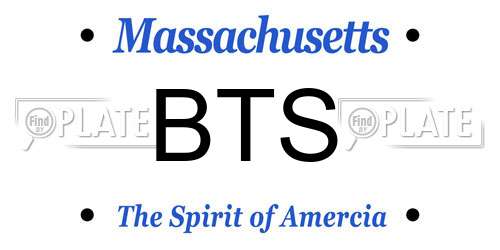 BTS Massachusetts License Plate