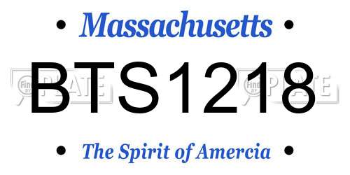 BTS1218 Massachusetts License Plate