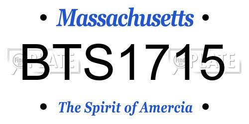 BTS1715 Massachusetts License Plate