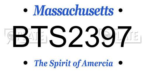 BTS2397 Massachusetts License Plate