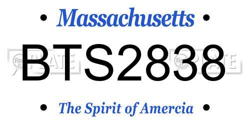 BTS2838 Massachusetts License Plate