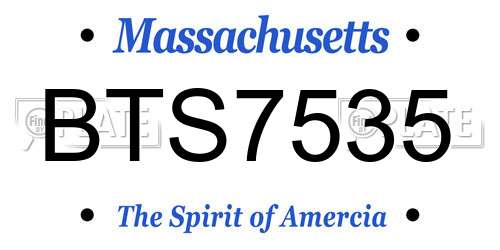 BTS7535 Massachusetts License Plate