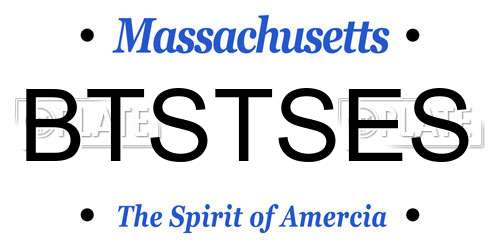 BTSTSES Massachusetts License Plate