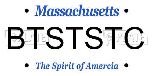 BTSTSTC Massachusetts License Plate