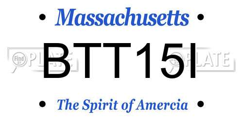 BTT15I Massachusetts License Plate
