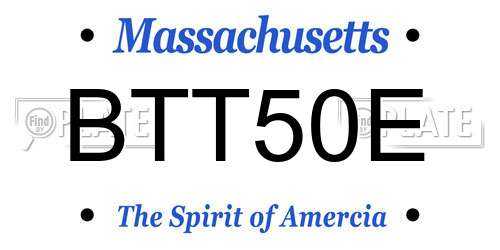 BTT50E Massachusetts License Plate