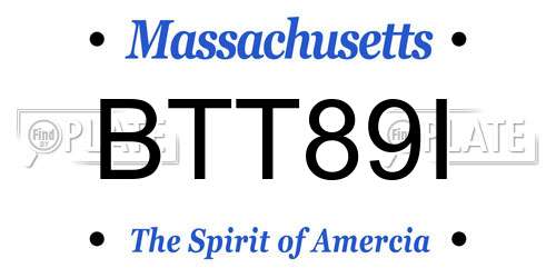 BTT89I Massachusetts License Plate
