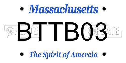 BTTB03 Massachusetts License Plate