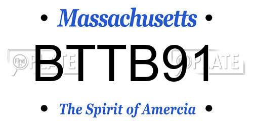 BTTB91 Massachusetts License Plate