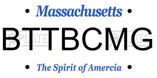 BTTBCMG Massachusetts License Plate