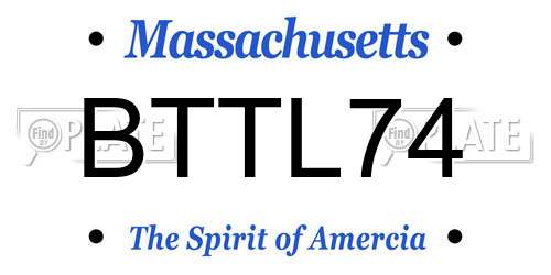 BTTL74 Massachusetts License Plate