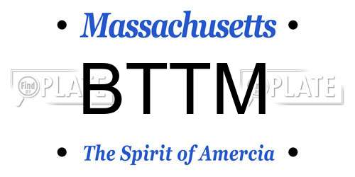 BTTM Massachusetts License Plate