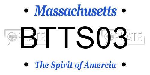 BTTS03 Massachusetts License Plate