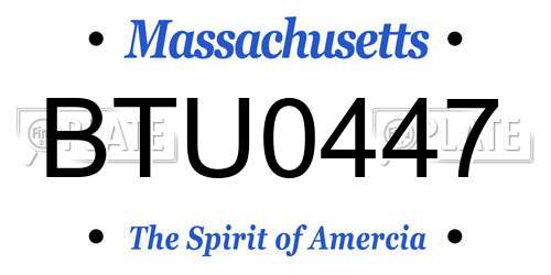 BTU0447 Massachusetts License Plate