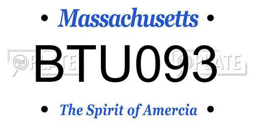 BTU093 Massachusetts License Plate