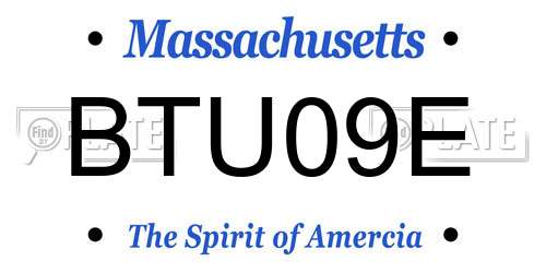 BTU09E Massachusetts License Plate