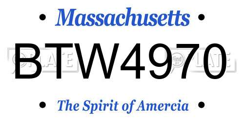 BTW4970 Massachusetts License Plate