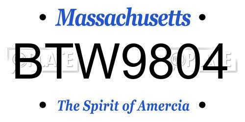 BTW9804 Massachusetts License Plate