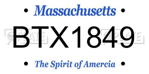 BTX1849 Massachusetts License Plate