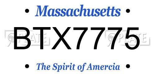 BTX7775 Massachusetts License Plate