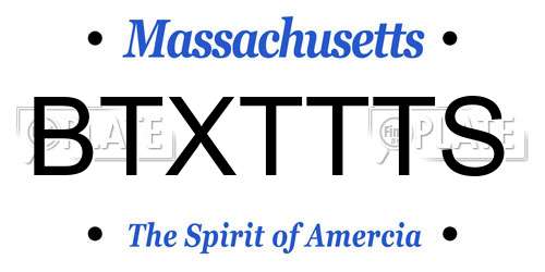 BTXTTTS Massachusetts License Plate