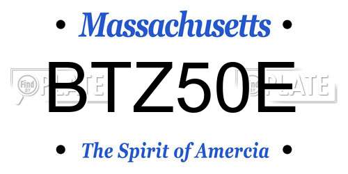 BTZ50E Massachusetts License Plate