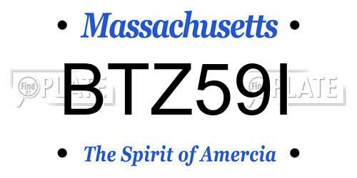 BTZ59I Massachusetts License Plate