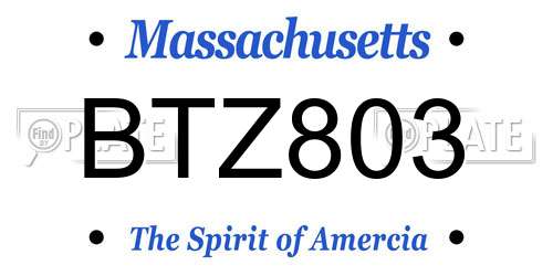 BTZ803 Massachusetts License Plate