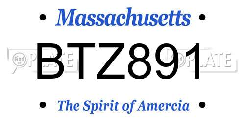 BTZ891 Massachusetts License Plate