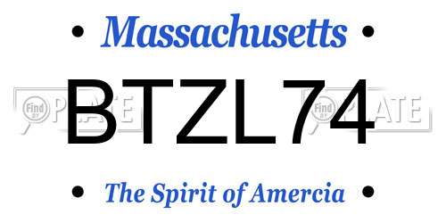 BTZL74 Massachusetts License Plate