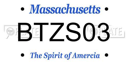 BTZS03 Massachusetts License Plate