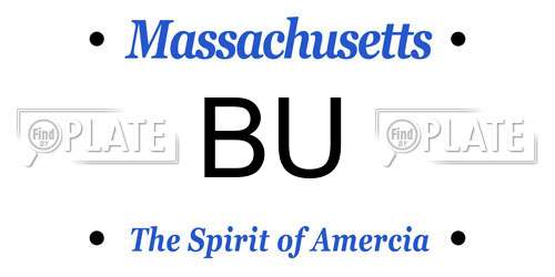 BU Massachusetts License Plate