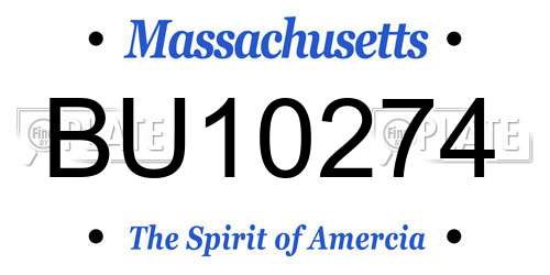 BU10274 Massachusetts License Plate